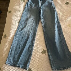 PINK Victoria's Secret Blue Flare Wide Leg Jeans